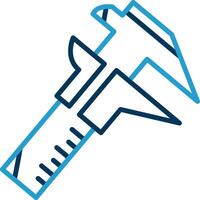 Caliper Line Blue Two Color Icon vector