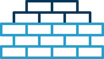 Wall Line Blue Two Color Icon vector