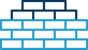 Wall Line Blue Two Color Icon vector