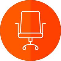 Office Chair Line Yellow White Icon vector