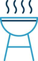 Barbecue Line Blue Two Color Icon vector