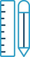 Ruler Line Blue Two Color Icon vector