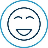 Happy Line Blue Two Color Icon vector