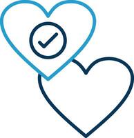 Heart Line Blue Two Color Icon vector