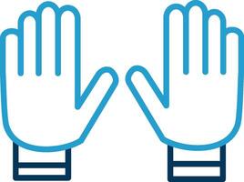 Glove Line Blue Two Color Icon vector