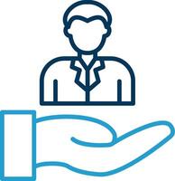 Customer Line Blue Two Color Icon vector