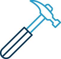 Hammer Line Blue Two Color Icon vector