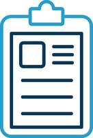 Clipboard Line Blue Two Color Icon vector