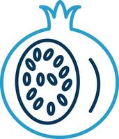 Pomegranate Line Blue Two Color Icon vector