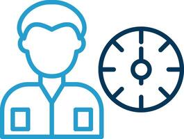 Working Hours Line Blue Two Color Icon vector
