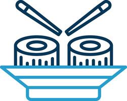 Sushi Line Blue Two Color Icon vector