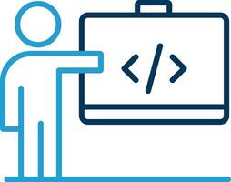 Presentation Line Blue Two Color Icon vector