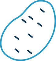 Potato Line Blue Two Color Icon vector