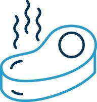 Steak Line Blue Two Color Icon vector