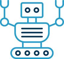 Robot Line Blue Two Color Icon vector