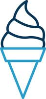 Ice Cream Line Blue Two Color Icon vector