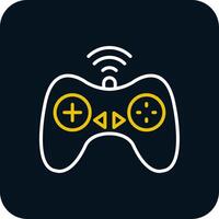 Controller Line Yellow White Icon vector