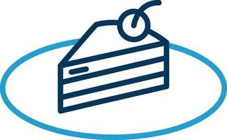 Piece Of Cake Line Blue Two Color Icon vector