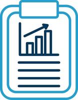 Analytics Line Blue Two Color Icon vector