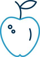 Apple Line Blue Two Color Icon vector