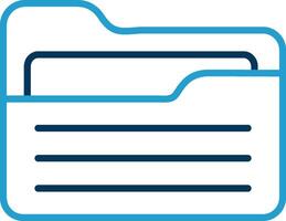 Folder Line Blue Two Color Icon vector