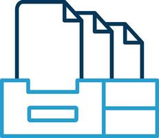Files Line Blue Two Color Icon vector