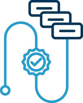 flujo de trabajo línea azul dos color icono vector