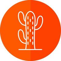 cactus línea amarillo blanco icono vector