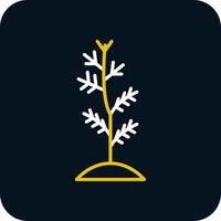 planta línea amarillo blanco icono vector