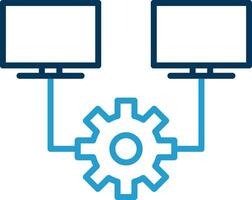 Multitask Line Blue Two Color Icon vector