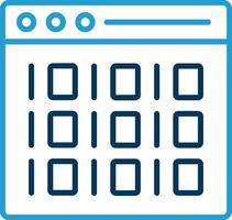 Binary Line Blue Two Color Icon vector