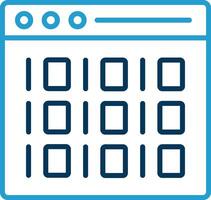 Binary Line Blue Two Color Icon vector