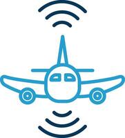 Aeroplane Line Blue Two Color Icon vector