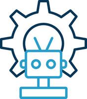 Robot Line Blue Two Color Icon vector