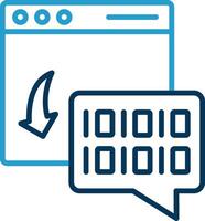 Binary Code Line Blue Two Color Icon vector