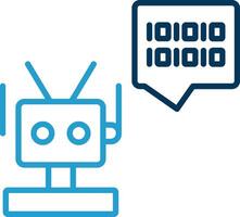 Robot Line Blue Two Color Icon vector