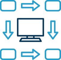 Workflow Line Blue Two Color Icon vector