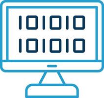 Algorithm Line Blue Two Color Icon vector