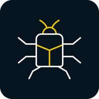 Stag Beetle Line Yellow White Icon vector