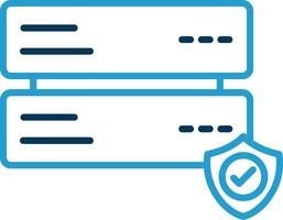 Database Security Line Blue Two Color Icon vector