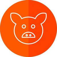Pig Line Yellow White Icon vector