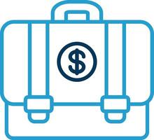 Suitcase Line Blue Two Color Icon vector