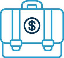 Suitcase Line Blue Two Color Icon vector