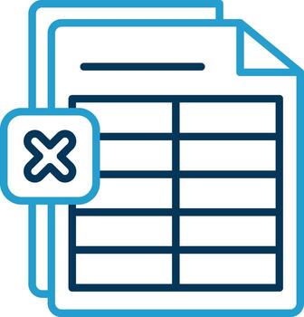 sobresalir línea azul dos color icono vector