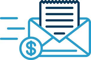 Envelope Line Blue Two Color Icon vector