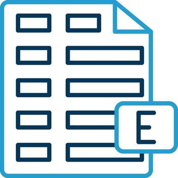 sobresalir línea azul dos color icono vector