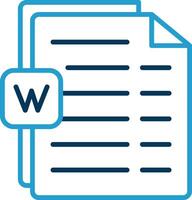 Word Line Blue Two Color Icon vector