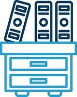 Cabinet Line Blue Two Color Icon vector