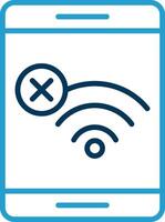No Wifi Line Blue Two Color Icon vector