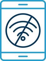 No Internet Line Blue Two Color Icon vector
